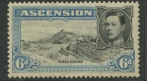 ASCENSION- Scott 45 - KGVI Definitive -1938 - MNG - Single 6d Stamp