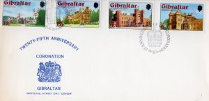 Gibraltar 1978 Sc#365/368 QUEEN ELIZABETH II 25th.Anniv.Coronation (4) FDC