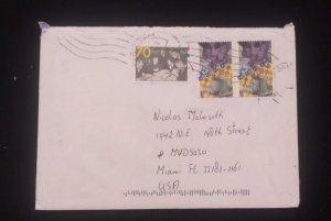 C) NETHERLANDS, AIR MAIL, ENVELOPE SENT TO THE UNITED STATES. MULTIPLE STAMPS. X