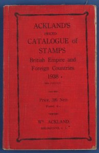 CATALOGUES 1938 Acklands Priced Catalogue British Empire & Foreign Countries.