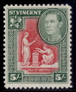 ST. VINCENT GVI SG158, 5s scarlet & deep-green, M MINT. Cat £20.