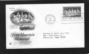 1408 Stone Mountain, FDC Art Craft cachet addressed