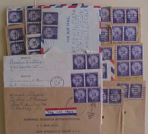 US   PAIRS FROM 3cents BOOKLETS 18 COVERS 1950's