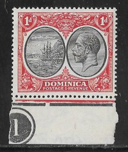 Domica Sc #69 1p red and black bottom counter # NH VF