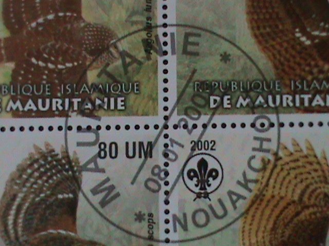 ​MAURITANIA-2003 BEAUTIFUL LOVELY OWLS WITH SCOUT LOCO-SHEET VF-FANCY CANCEL