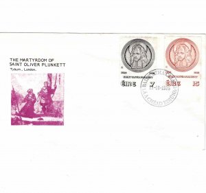 Ireland 1975 FDC Saint Oliver Plunkett Sc 380 381 Eire First Day Cover Cachet