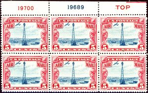 U.S. #C11 MINT PL# BLOCK OG NH