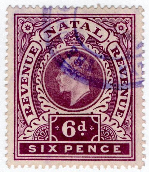 (I.B) Natal Revenue : Duty Stamp 6d