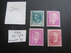 FRANCE 1930-31 MNH/LH SC 291-293+ SET VF/XF $95 (241) NEW COLLECTION.