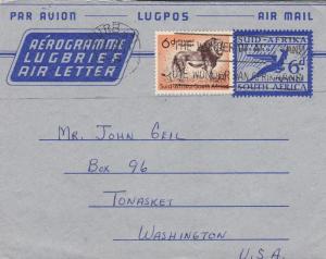 South Africa Aerogramme mailed in 1959 