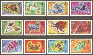 MALDIVE ISLANDS Sc# 505 - 514 MNH FVF Set12 Zodiac Astrology Signs