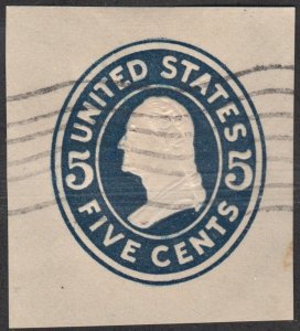 SC#U418 5¢ Washington Cut Square (1907) Used