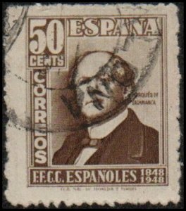 Spain 758 - Used - 50c Jose de Salamanca y Mayol (1948)