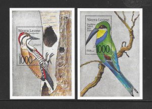 BIRDS - SIERRA LEONE #1508-09 WOODPECKER & BEE-EATER S/S MNH