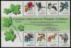 U.S. #1757 MNH; 13c Wildlife - SS of 8 stamps for Canadian Philatelic Ex. (1978)