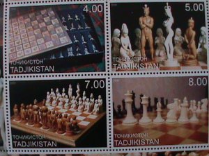 TAJIKISTAN 2000 WORLD FAMOUS NUDE CHESS & CHESS BOARD-MNH-SHEET VF RARE