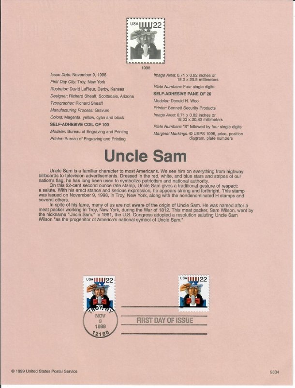 US SP1288 Uncle Sam Souvenir Page #3263