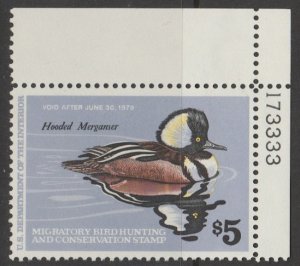 U.S. Scott Scott #RW45 Duck Stamp - Mint NH Plate Number Single