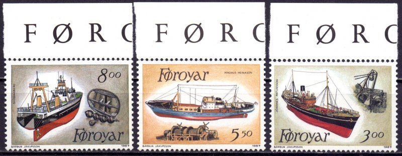 Faroe Islands. 1987. 151-3. Ships. MNH.