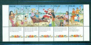 Palau - Sc# 317. 1993 Christmas. MNH Strip. $3.00.