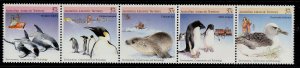 AUSTRALIA - Antarctic Territory QEII SG79a, 1988 horiz strip of 5, NH MINT.