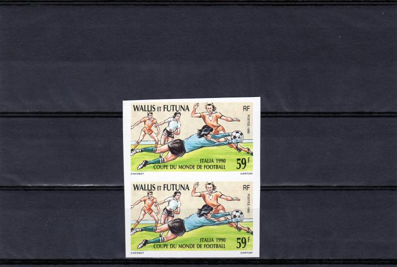 Wallis and Futuna 1990 World Cup Italy 1990 PAIR IMPERFORATED MNH VF