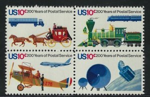 1975 Postal Service Bicentennial Block of 4 10c Stamps -Sc# -1572-1575 -MNH, OG 