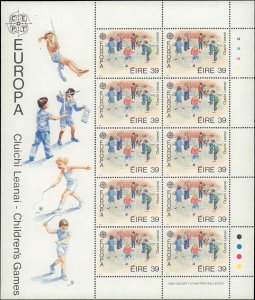 Ireland #744-745, Complete Set, 2 Sheets of 10 + Label, 1989, Europa, Never H...