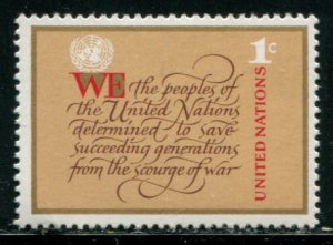 291 UN New York 1c Definitive,  MNH