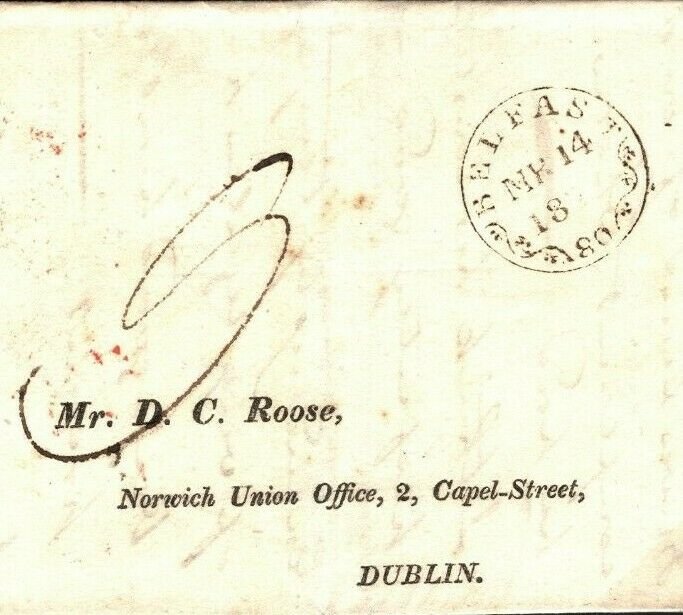 GB IRELAND Cover FANCY DISTINCTIVE MILEAGE CDS Insurance EL Dublin 1820 P121a