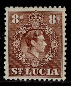 ST. LUCIA GVI SG134c, 8d brown, M MINT.