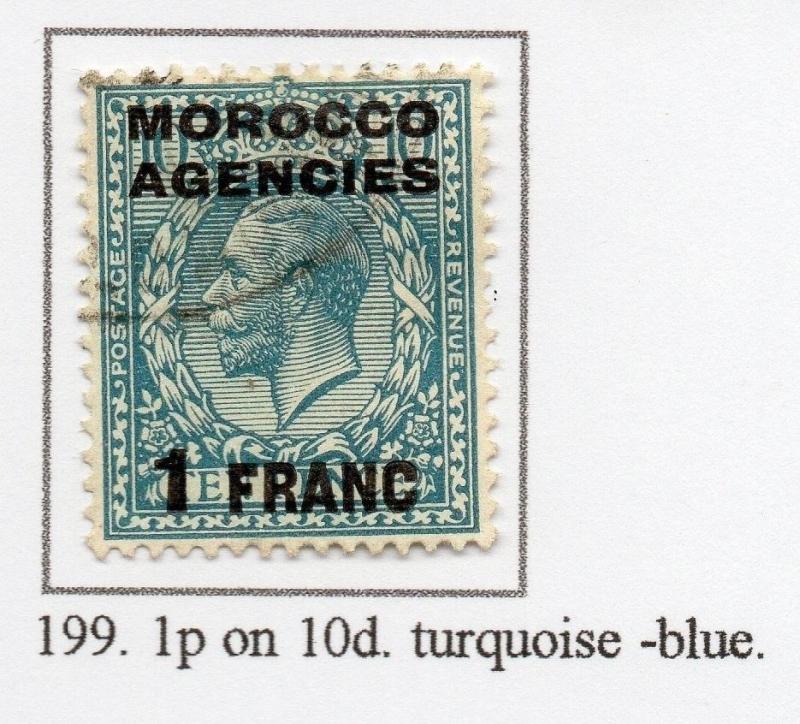 Morocco Agencies 1917-24 GV Issue Used 1F. Surcharged Optd 227301