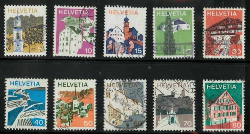 Switzerland 558-568 Used VF missing 563