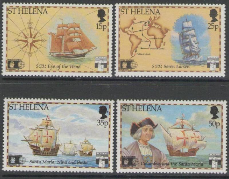 ST.HELENA SG603/6 1992 DISCOVERY OF AMERICA BY COLUMBUS MNH 