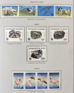 World Wildlife India Benin Gerogia Ascension 1999 MNH MH (68 Stamps) MK8257