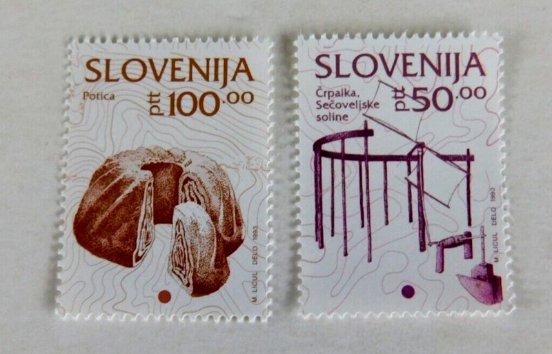 Slovenia #163-164 Mint/NH/VF, 50 & 100T, 1992