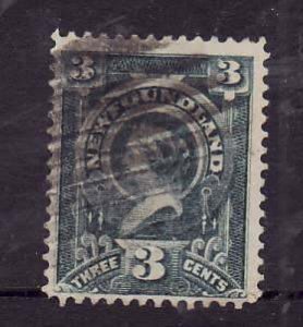 Newfoundland-Sc#60d- id10-used 3c slate violet QV-1890 -