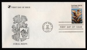 #1828 15c Elkhorn Coral, Reader's Digest FDC **ANY 5=FREE SHIPPING**