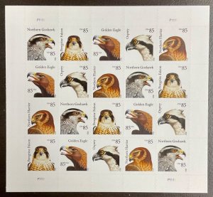 4608-12 Birds of Prey  MNH 85 c Sheet of 20 FV $13.00   2012