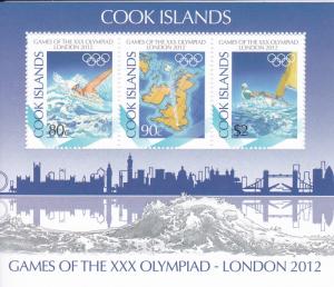 Cook Islands # 1415a & 1415b, London Olympics, NH, 1/3 Cat,