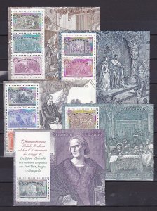 Italy 1883-88 MNH 1992 Voyages of Columbus Souvenir Sheet Set of 6 Very Fine