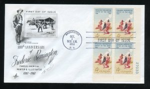 US 1187 Frederic Remington Issue PB  UA ArtCraft cachet FDC