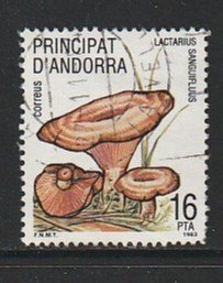 1983 Andorra, Spanish - Sc 155 - used VF - 1 single - Local Mushrooms