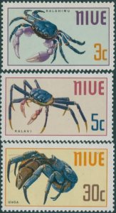 Niue 1970 SG151-153 Edible Crabs set MLH