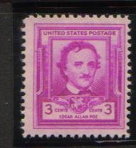 #986 MNH 3c Edgar Allen Poe 1949 Issue