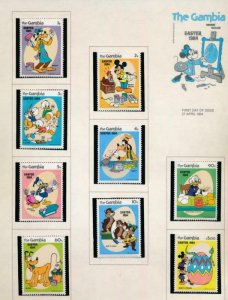 DISNEY GAMBIA 498-507 MINT NH EASTER 1984