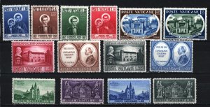 VATICAN 1957 COMPLETE YEAR SET OF 14 STAMPS MNH