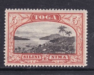 Tonga Scott 81, 1942 5/  Scene Wmk Mult Crown & Script CA, VF MLH.  Scott $12