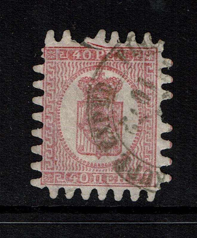 Finland SC# 10, Used, top tear, few missing teeth, town cancel - S2429