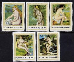 Fujeira 1971 Paintings by Renoir set of 5 (Mi 648-52A) un...